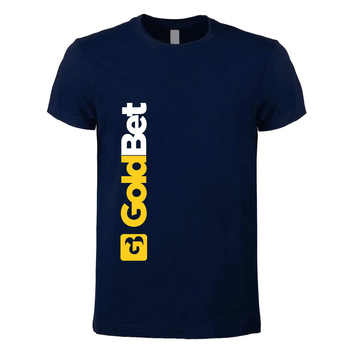 t-shirt maglietta goldbet blu navy personalizzabile logo verticale