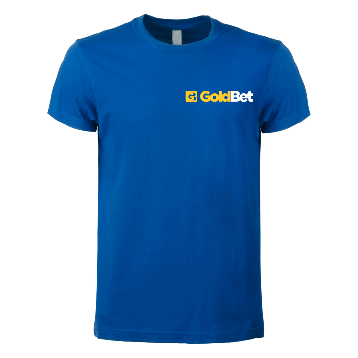 t-shirt maglietta goldbet blu royal personalizzabile logo lato cuore
