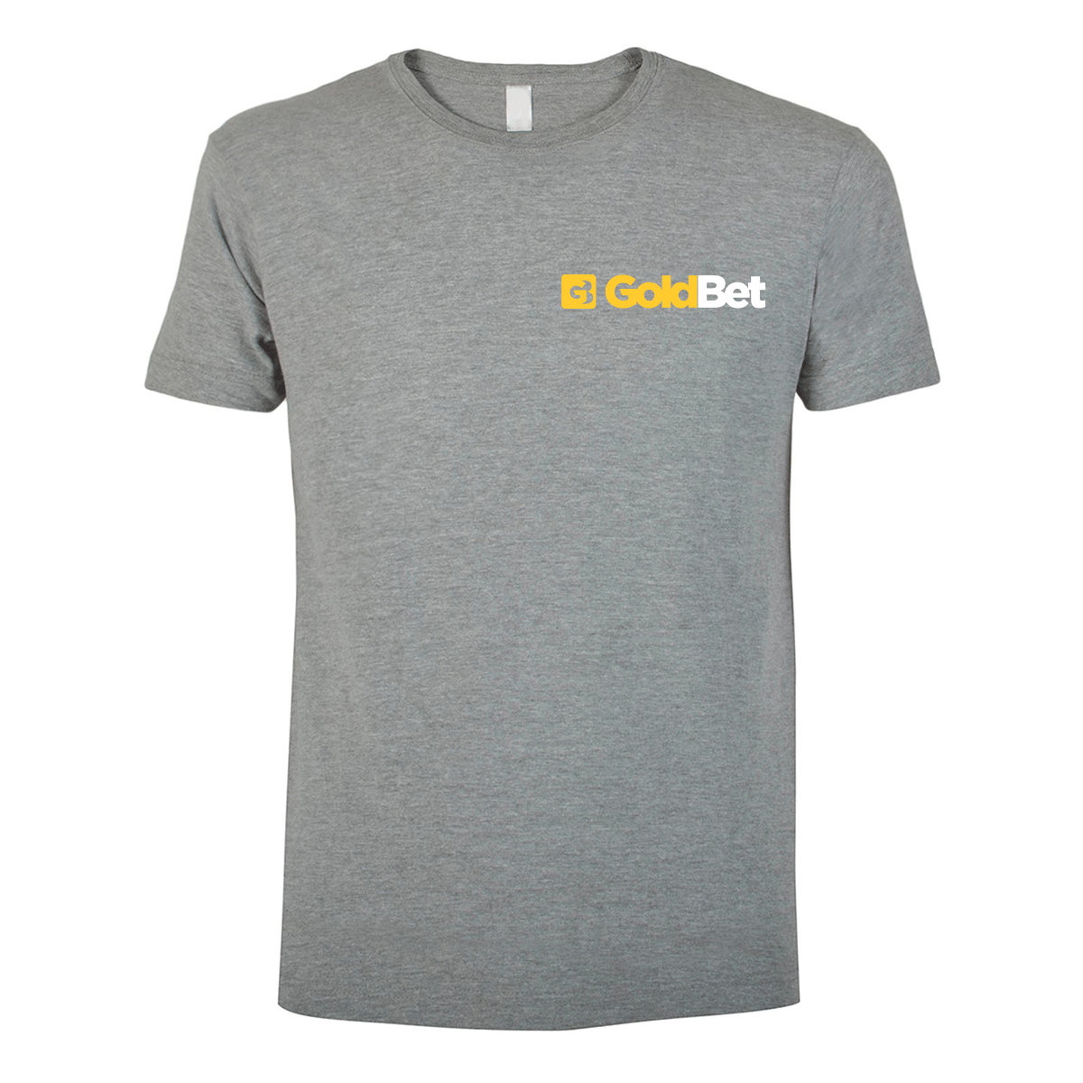 t-shirt maglietta goldbet grigia personalizzabile logo lato cuore