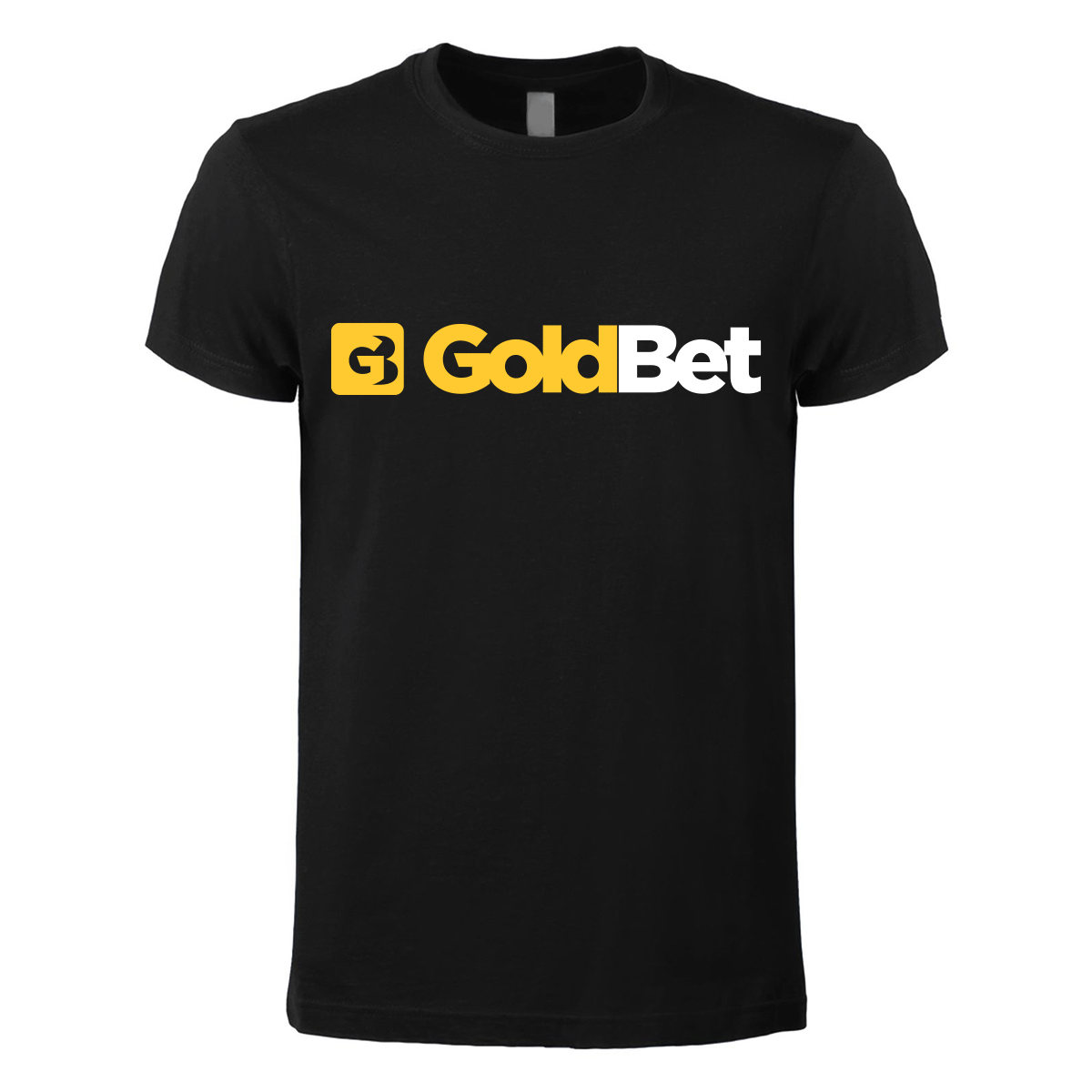 t-shirt maglietta goldbet nera personalizzabile logo centrale