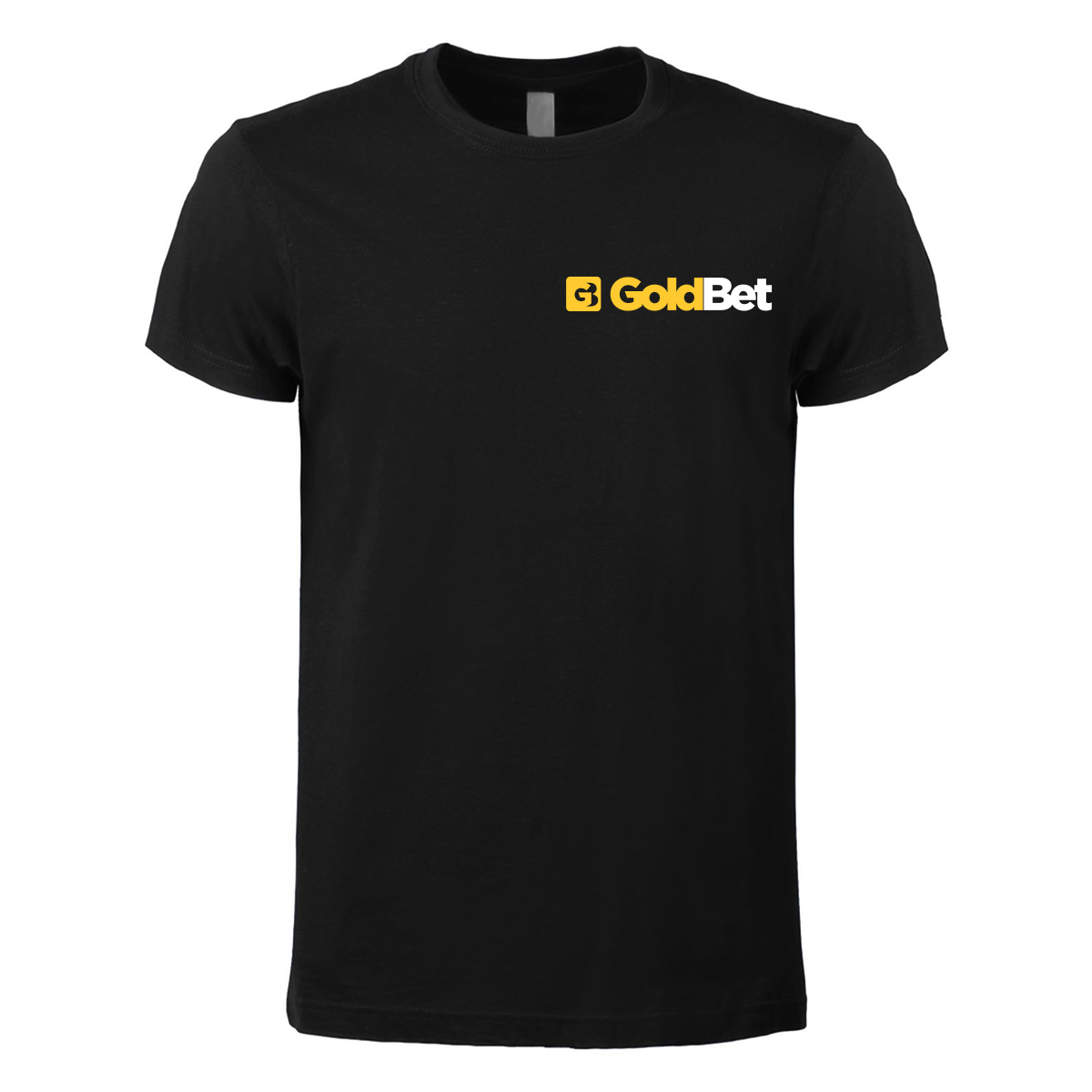 t-shirt maglietta goldbet nera personalizzabile logo lato cuore