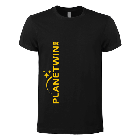 t-shirt maglietta planetwin 365 nera personalizzabile logo verticale