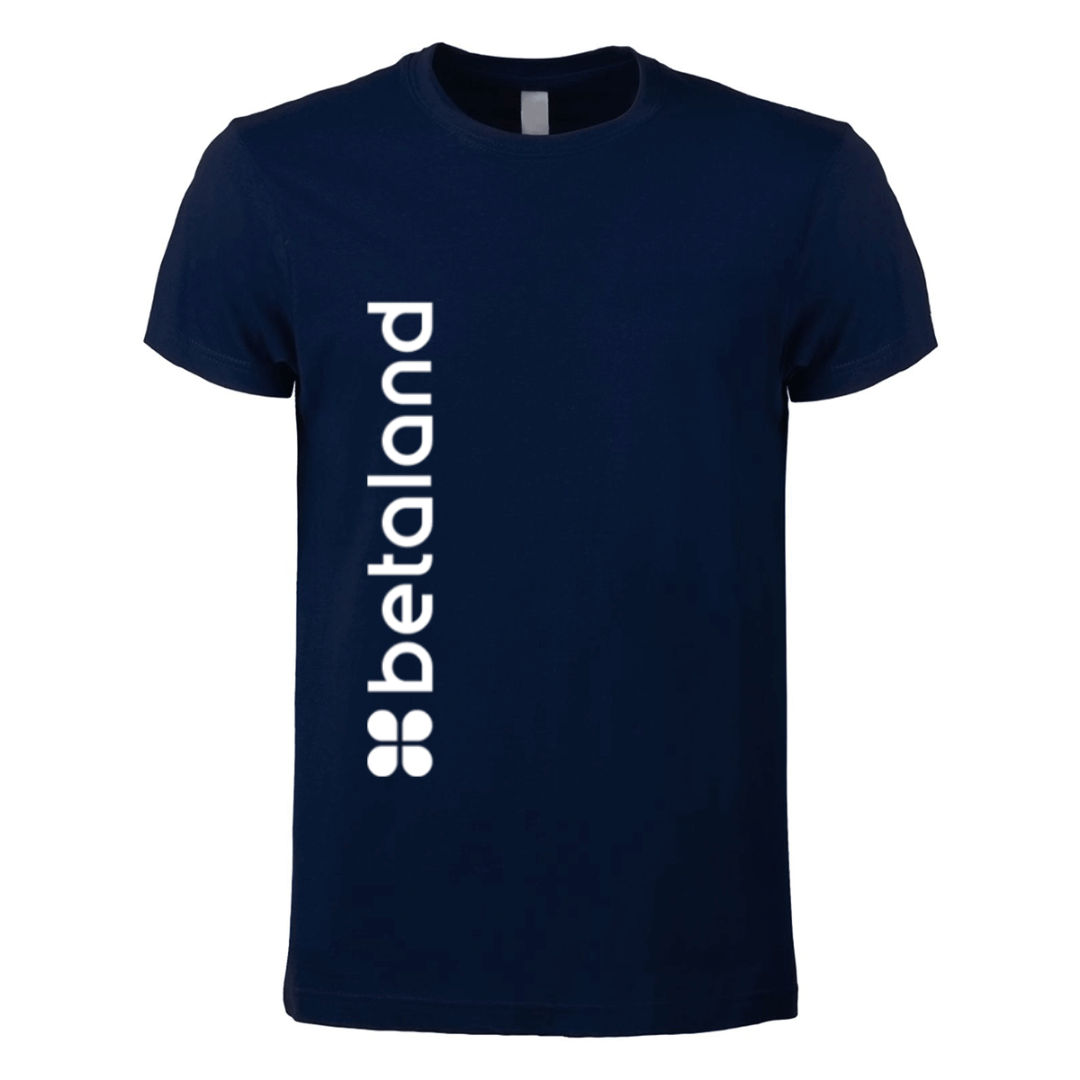 t-shirt maglietta betaland blu navy personalizzabile logo verticale