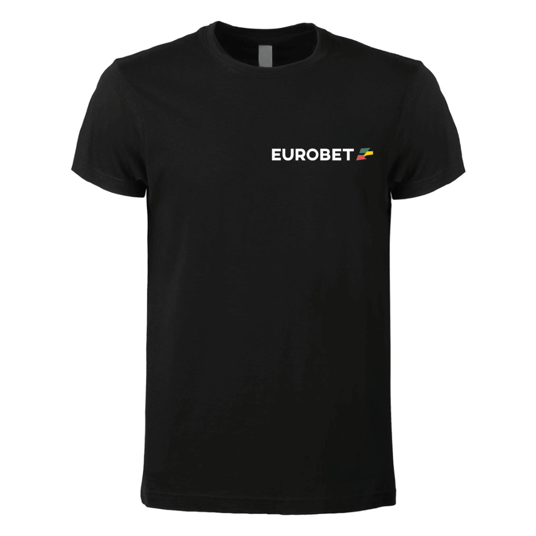 t-shirt maglietta eurobet nera personalizzabile logo lato cuore