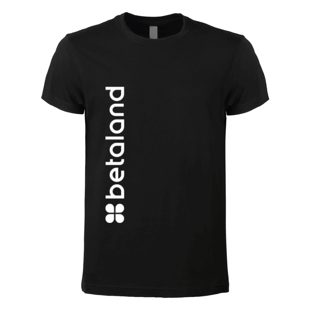 t-shirt maglietta betaland nera personalizzabile logo verticale