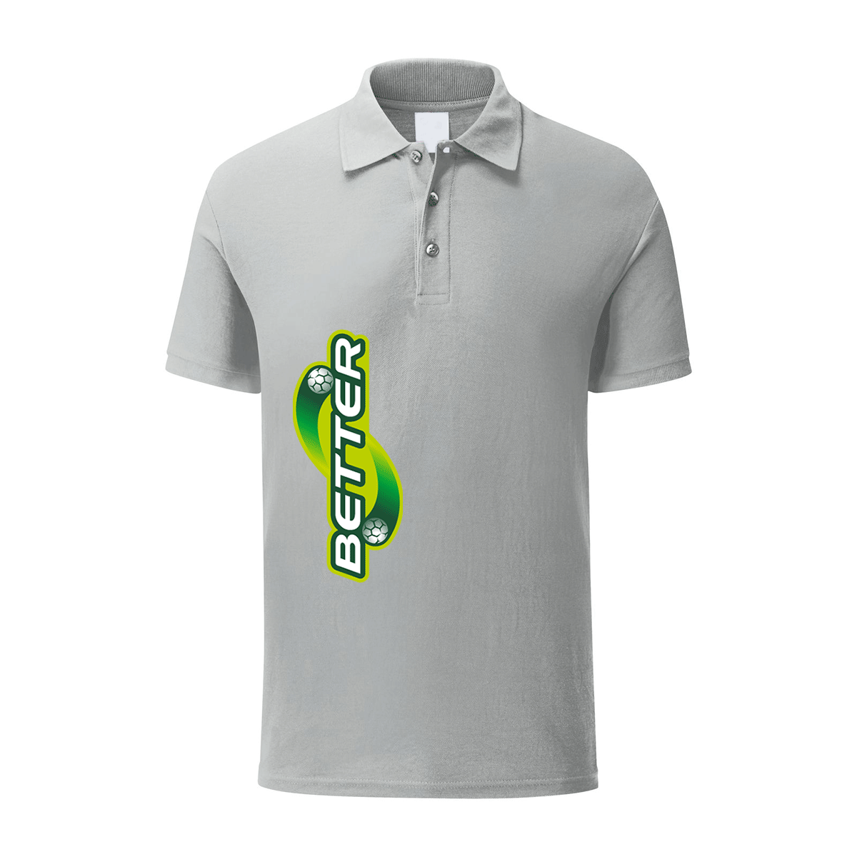 polo better grigia personalizzabile logo verticale