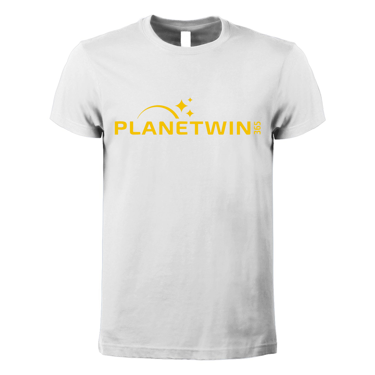 t-shirt maglietta planetwin 365 bianca personalizzabile logo centrale