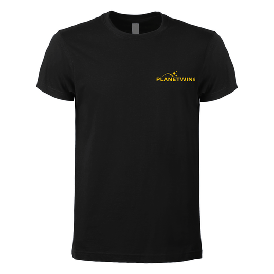 t-shirt maglietta planetwin 365 nera personalizzabile logo lato cuore