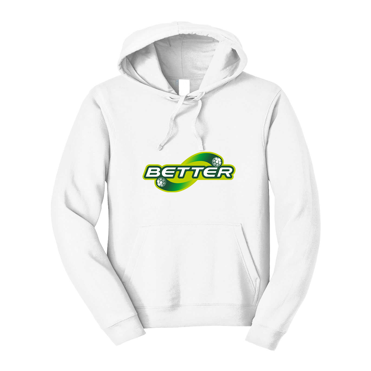 felpa con cappuccio better personalizzabile bianca logo centrale