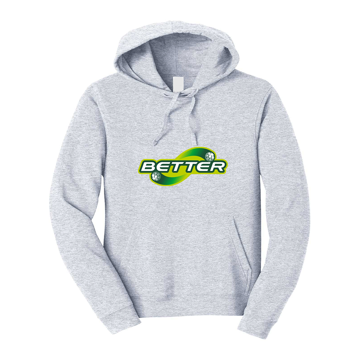 felpa con cappuccio better personalizzabile grigio logo centrale