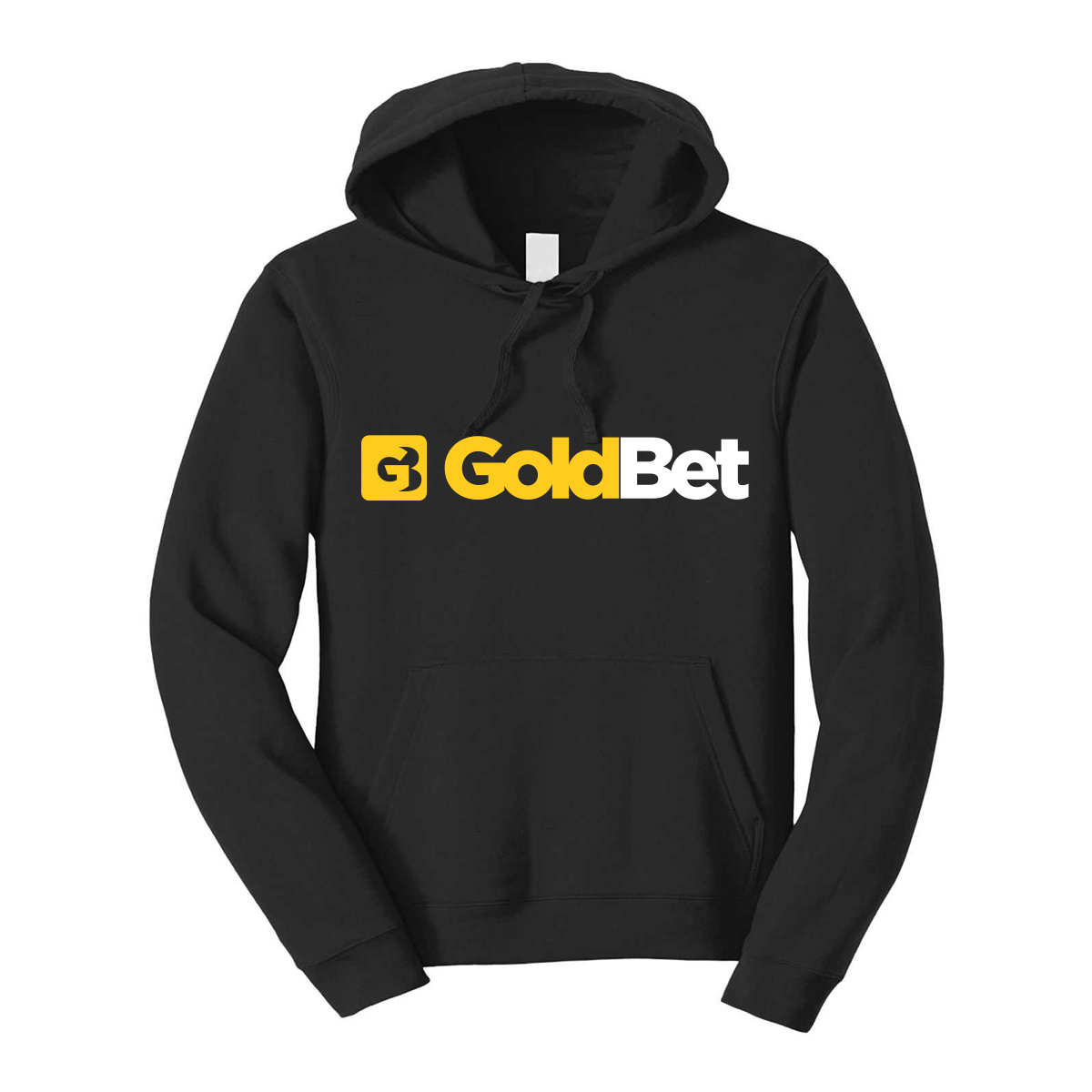 felpa con cappuccio goldbet personalizzabile nera logo centrale