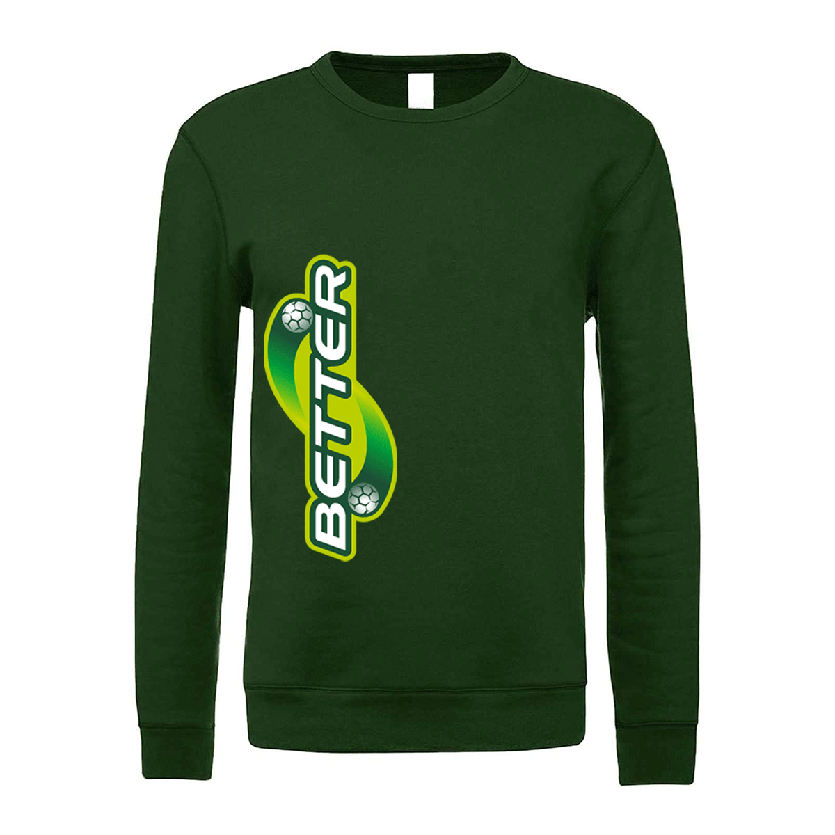 felpa girocollo better verde logo lato verticale