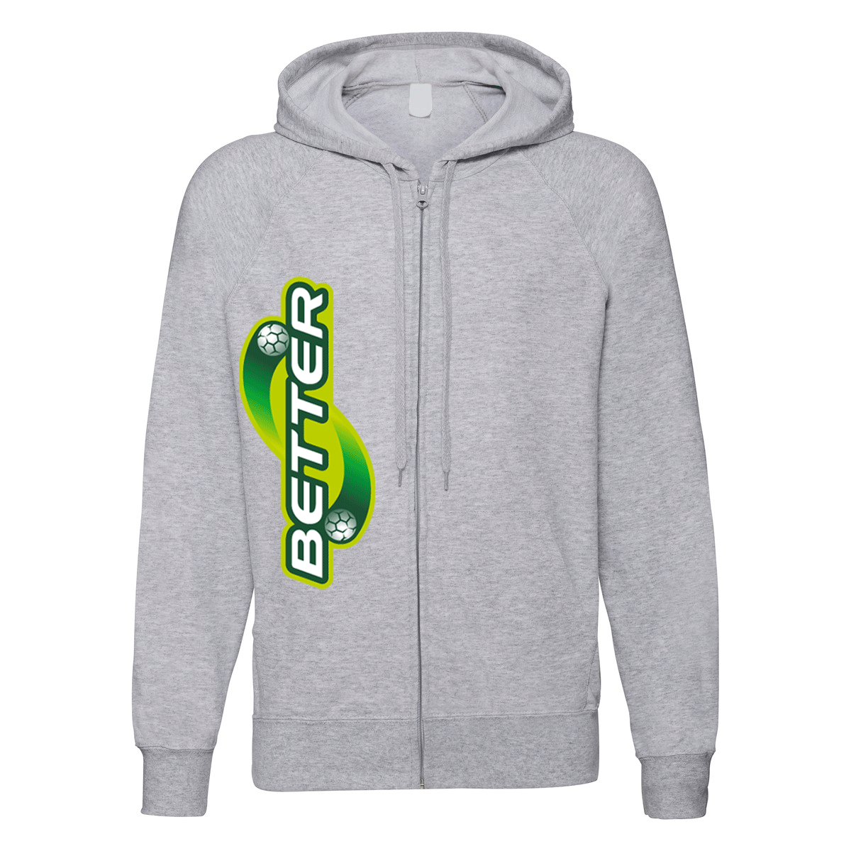 felpa zip cappuccio better grigia personalizzabile logo verticale