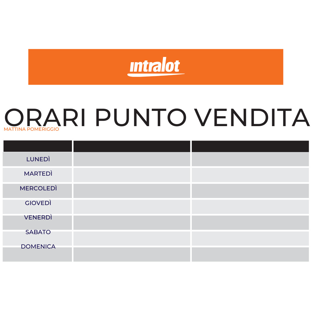 Pannello forex 2mm per esterno/interno Orari Punti Vendita formato A4 Intralot