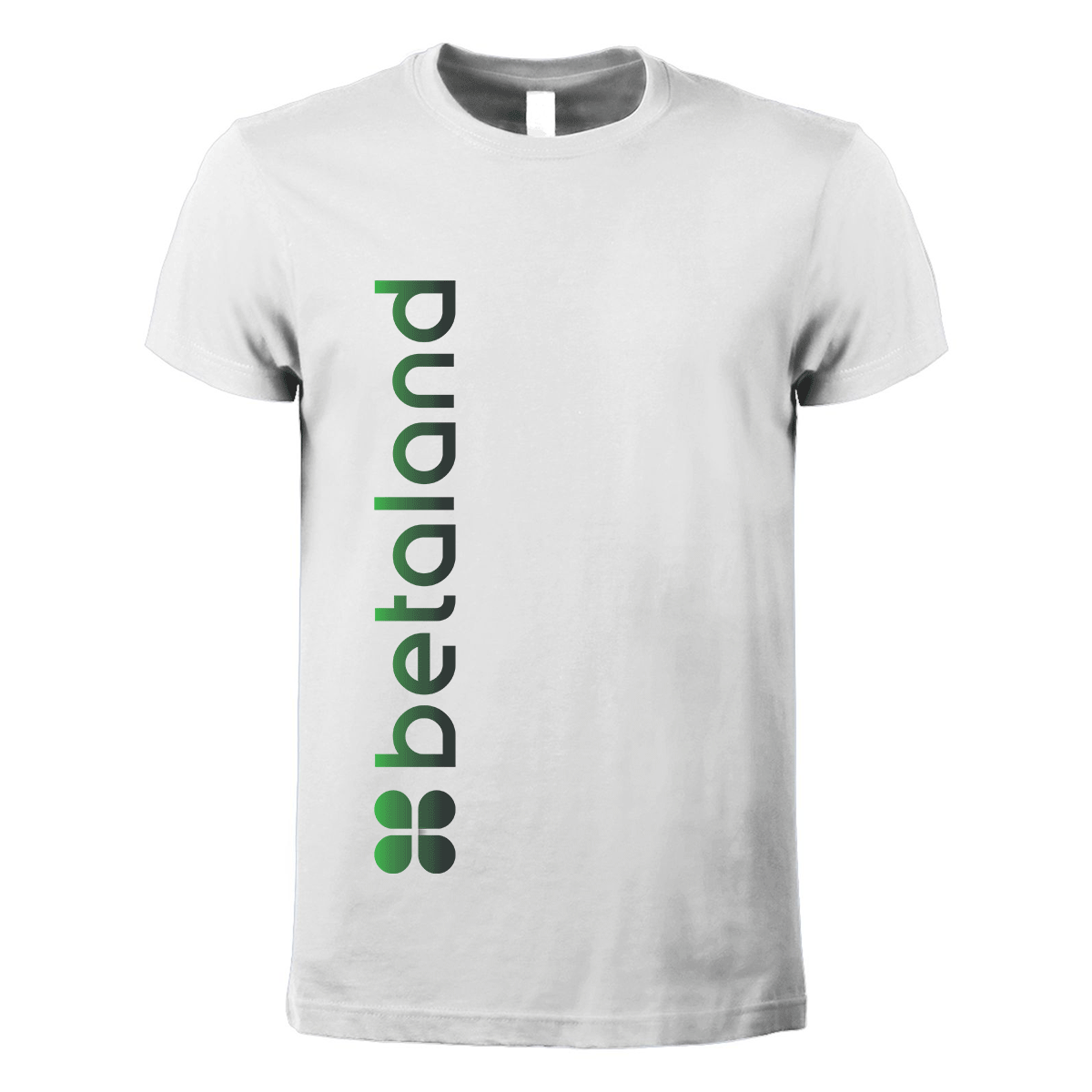 t-shirt maglietta betaland bianca personalizzabile logo verticale