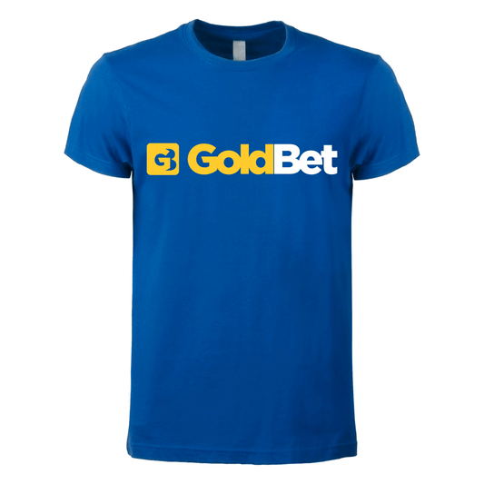 t-shirt maglietta goldbet blu royal personalizzabile logo centrale